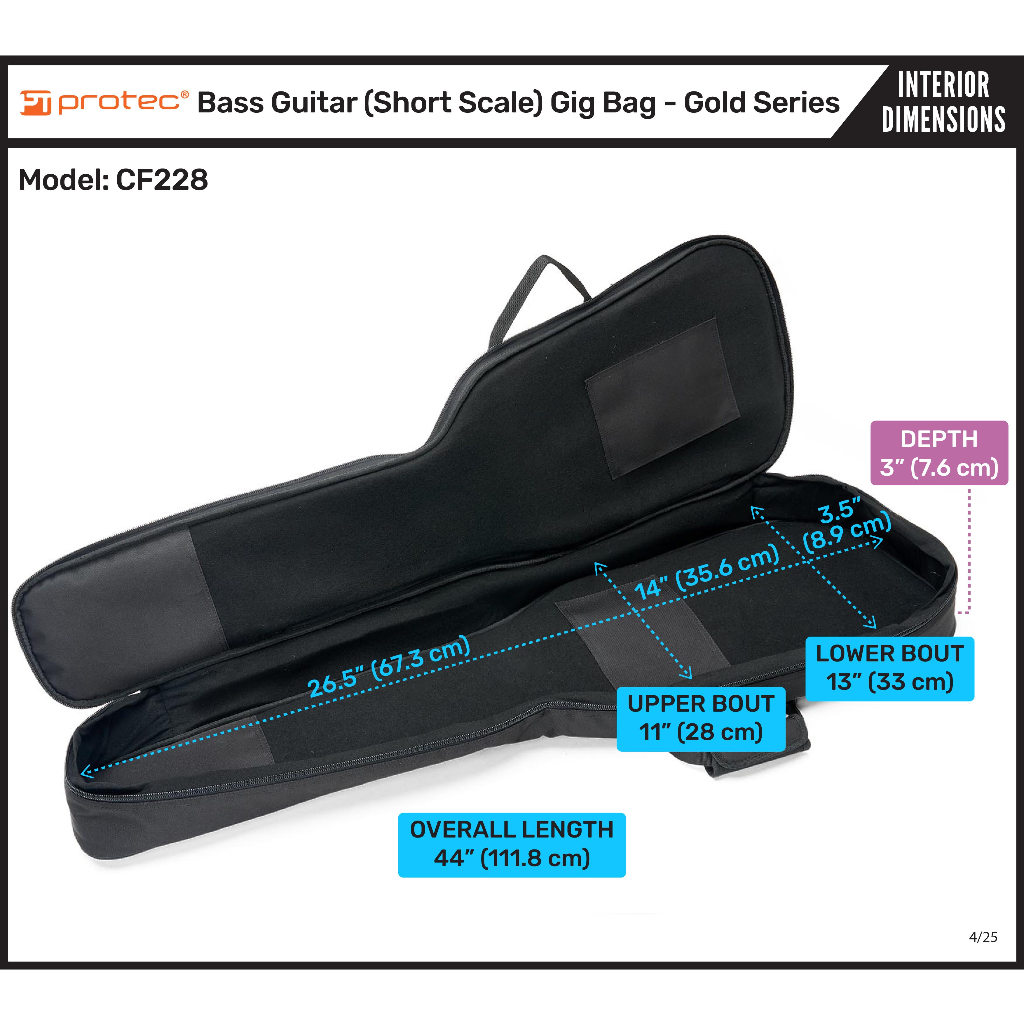 Short Scale Bass Guitar Gig Bag - Gold Series | Protec